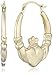 Amazon Collection 14k Gold 20mm Claddagh Hoop Earrings