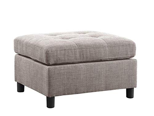 DAZONE Modular Sectional Sofa Assemble 7-Piece Modular Sectional Sofas Bundle Set Cushions, Easy to Assemble Left & Right Arm Chair,Armless Chair, Corner Chair,Ottomans Table Light Gray