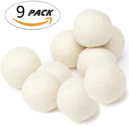 Wool Dryer Balls Organic,Baby Natural Fabric Softener,XL 6-Pack,Reusable Chemical Free Premium New Zealand Wool ,White