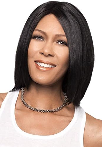 AIRLY Synthetic Shoulder Length Black Straight Fashion Bob Wigs For Women Heat Resistant Wigs