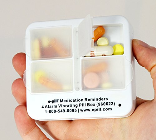 e-Pill 4 Alarm Pocket Pill Organizer and Medicine Pillbox with Pill Reminder - Vibrates and/or Beeps - Fits in Shirt Pocket - Thumbnail 7