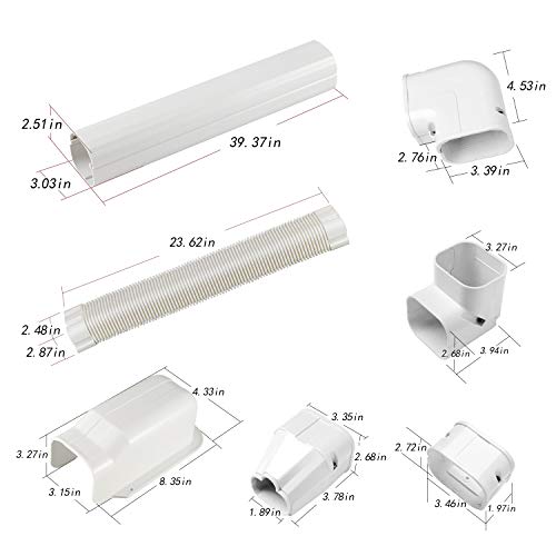 GUYAAC 3" W 15Ft L Air Conditioner Decorative PVC Line Cover Kit for