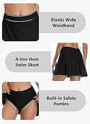 beautyin Women Black Swimming Suit Bottoms Skirt