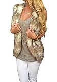 Tutorutor Women Sleeveless Front Open Coat Warm Faux Fur Vests Outwear