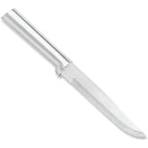 RADA Cutlery Stubby Butcher Knife (R106), 5.38" Stainless Steel Hollow Ground Blade, Made in USA, Silver Handle