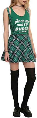 Royal Bones Tripp Green Plaid Suspender Skirt