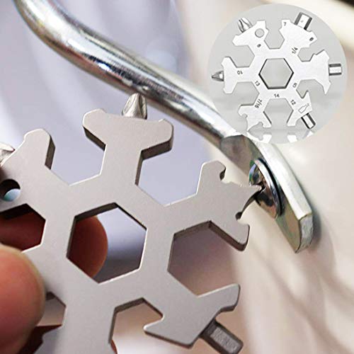 18 In 1 Incredible Tool - Easy N Genius - FEX 18-in-1 Stainless Steel Snowflakes Multi-Tool - 18-in-1 Stainless Multi-tool (Standard, Stainless - Silver)
