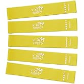 Fit Simplify Resistance Loop Exercise Fitness Bands with Instruction Guide and Carry Bag, Set of 5