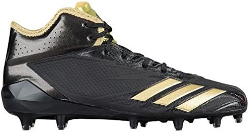 adidas adizero 5-Star 6.0 Mid Football Cleats (11, Core Black/Metallic Gold)