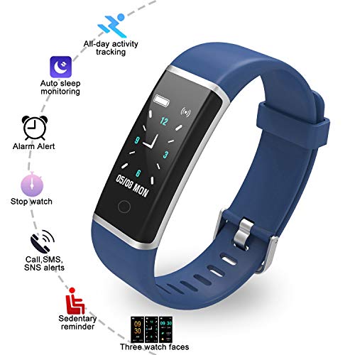 BingoFit Unique Fitness Tracker, Color Screen Slim Activity Tracker Watch, Waterproof Smart Band Step Calorie Counter Pedometer Watch for Kids Women Men Android iOS Christmas New Year Gift