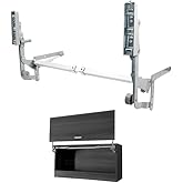 HOWHY Cabinet Door Hinges Vertical SwingLift Up,Hinges with Slow Closing | Smooth 250N gas spring lift for 23.6-35.4in upper doors. Features micro-adjusting base and aluminum bar for flush alignment
