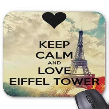 Gaming Mouse Pad Ruhe bewahren und Eiffelturm lieben Design für Desktop und Laptop 1 Packung 25x20cm / 9.8x7.9in