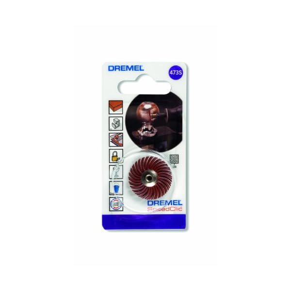 Dremel 473S EZ SpeedClic FeinschleifbÃ¼rste - ZubehÃ¶rsatz fÃ¼r Multifunktionswerkzeug mit 1 FeinschleifbÃ¼rste KÃ¶rnung 220 25mm zum Entgraten, Reinigen und Polieren von Kunststoff, Holz und Metall – Bild 4