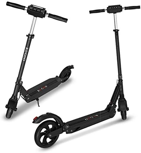 Kugoo Folding Electric Scooter 350W Motor LCD Display Screen 3 Speed Modes 8.5 Inches Solid Rear Tire 18.64 Miles Long Range Electric Kick Scooter with LED Light and Collapsible Handlebars