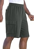 Kingsize Men's Big & Tall Fleece Cargo Shorts, Heather Charcoal Big-5Xl