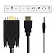 VAlinks HDMI to VGA, 1080P to Adapter (Male to Male) Video Converter Support Convert Signal from Input Laptop HDTV to Output Monitors Projector-1.8m/6ft (hdmi to vga with 3.5mm Jack)