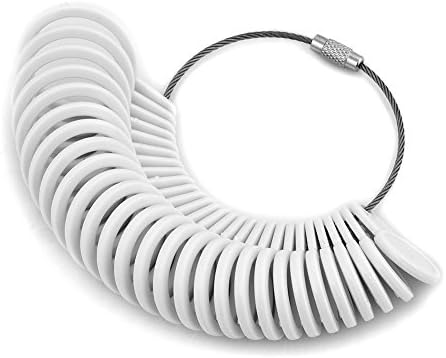 LuckyJewelry Finger Sizer Measuring Ring-Ring Sizing Finger Size Gauge Set 27Pcs Circle Models Jewelry Sizer Tool-Ring (White)