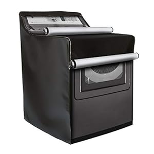 Washing Machine Cover,W29in D28in H40in,Washer/Dryer Cover Fit Most Top Load or Front Load Washers/Dryers,All Weather Protection Black Coated