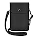 MINICAT Matte Finish PU Leather Series Woman Small Crossbody Cell Phone Purse Wallet(Black)