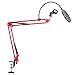 Neewer Desktop Microphone Suspension Boom Scissor Arm Stand with Microphone Clip Holder, Table Mounting Clamp and Pop Filter Windscreen Mask Shield Kit for Studio Broadcasting, Singing, Recording(Red)