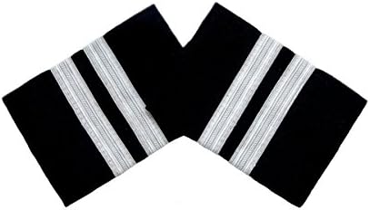 TZSJGL Professional Pilot Uniform Epaulets - Silver Bars Epaulettes (Two Bars)
