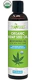 Organic Hemp Seed Oil (8 oz) Cold-Pressed 100% Pure Hemp Seed Oil, Hemp Oil, USDA Organic Hemp Seed Oil, Hemp Seed Face Oil for All Skin Types
