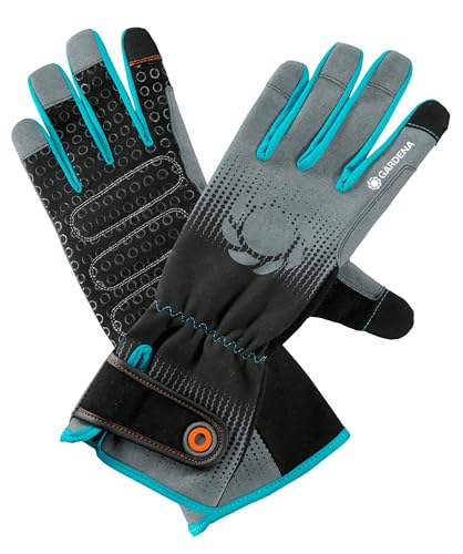 Gardena Cutting and Rose Glove 8/M: Garden gloves made of aramide material, breathable, excellent protection from cuts and protection for your wrists, Mobile Touch for smartphone use (11540-20)