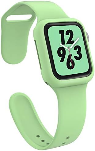 KEASDN Compatible with Apple Watch Band with Case 38mm 42mm, Silicone Sport iWatch Strap Band with Shock-Proof Case Compatible with Apple Watch Series 3/2/1