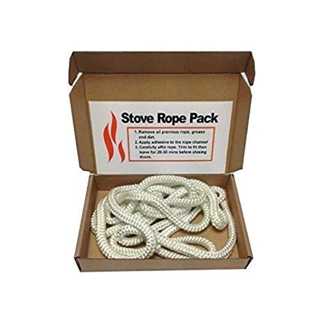 VOYTO Black Stove Door Replacement Fiberglass Rope Kit 14mm x 2m Medium Softness Rope