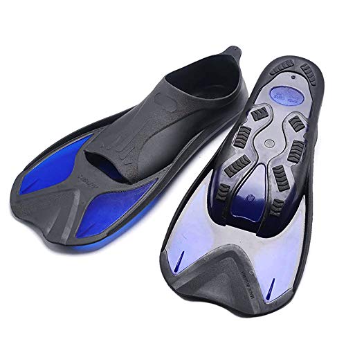 AmazeFan Swim Fins Snorkel Fins, Short-Blade Fluid Mechanics Design, Soft and Comfort Wearing Feeling, One Pair (US M 1.5-3/W 2.5-3.5)
