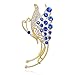 Unique Jewelry Gold-Tone Crystal Art Deco Butterfly Ear Wrap Ear Cuff Earrings Left Side Blue