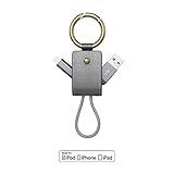 dodocool Lightning Cable with Keychain 2-in-1 Lightning to USB Cable [Apple MFi Certified] 0.51ft for iPhone 8/ 8 Plus/ X/ 7/ 7 Plus/ 6s/ 6s Plus/ 6 Plus/ 6/ 5s/ iPad/ iPod