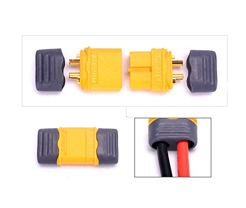 4pcs XT60 Plug Male Female Connector with Sheath Housing Connector with 150mm 12AWG Silicon Wire for RC Lipo Battery FPV Drone
