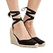 Women’s Wedge Espadrilles Ankle Wrap Buckle Open Toe Canvas Summer Dress Sandals