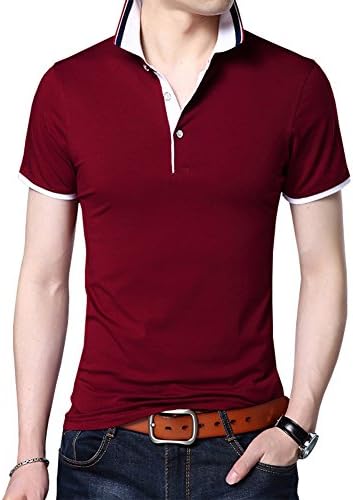 Womleys Mens Casual Short Sleeve Tops Button Collared Polo T Shirt