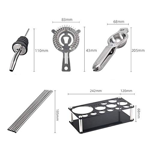 SILOLA Barkeeper-Kit 19-teiliges Bar-Tool-Set mit rustikalem, perfektem Bartending-Kit für zu Hause und Cocktail-Shaker… – Bild 8