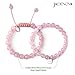 JADENOVA 8/10mm Natural Rose Quartz Gemstone Bracelets Round Beads Stretch Bracelet Adjustable Beaded Bracelet Couple Distance Bracelets Unisex (2pcs Bracelet Set)
