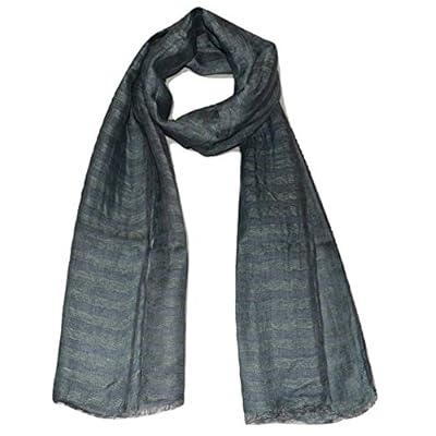 100% Pure Linen Scarf, Two Tone Stripes In Twill & Gauze, Linen Scarf. 100% Pure Linen Scarf, Two Tone Stripes In Twill & Gauze, Linen Scarf.