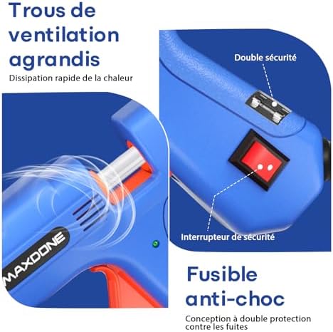 Pistolet à Colle Chaude - 20W 30pcs 7mm*130mm Bâtons de Colle
