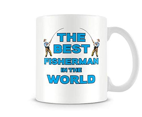 Behind The Glass - World's Best Fisherman - Printed Father's Day Mug - Great Gift/Present Idea, Ceramic, 11fl.oz.