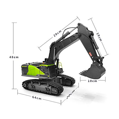 XIYAN Junge Kinder RC Alloy Bagger, 01.14 22ch Big RC Construction Truck Digger Toy Simulation Bagger Fahrzeug Spielzeug… – Bild 3