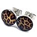 Pixelated Brown Leopard Print 10mm Unisex Stainless Steel Stud Earrings