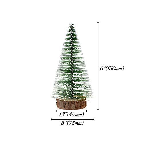 Hagao Mini Snow Frost Trees Mini Christmas Tree Plastic Winter Snow Ornaments Tabletop Trees for Holiday Party DIY Room Decor Home Table Top Christmas Decoration Diorama Models 150mm 6 Pcs
