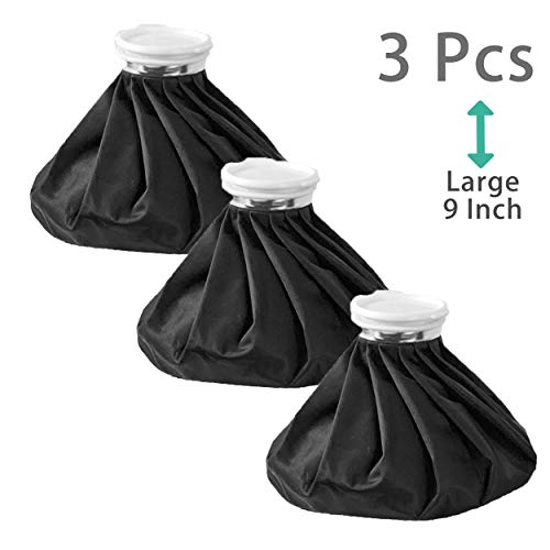 3 Reusable No Leak Hot & Cold Pack/Ice Bag/Ice Pack Cold Compress | Hot & Cold Therapy for Injuries First Aid | Re-useable and Waterproof with Spill-Proof caps | Durable & Anti-Leaking - 9" Inch