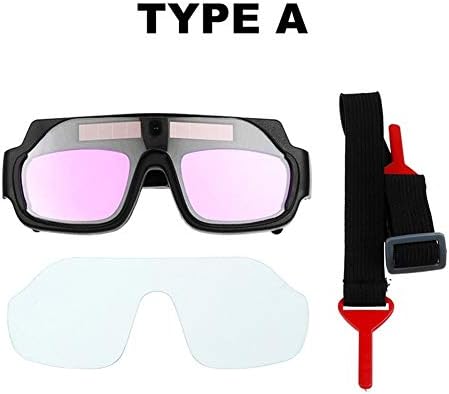 Welding Mask Two Type Durable Solar Powered Auto Darkening Welding Mask Helmet Goggle Welders Glasses Arc PC Goggles For Welding Protection (Color : Type A)