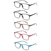 Blue Light Reading Glasses Readers for Women Ladies Computer Lightweight Frame Spring Hinge Eyeglasses 5 Pack