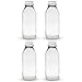 Libbey Glass Milk Bottle with Lid, 33.5 oz, 4 Pack