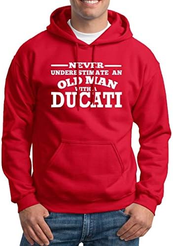 Ducati Never Underestimate an Old Man with a Ducati Mens Hoodies