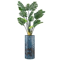 SIGNWIN Monstera Tree with Faded Blue and White Lizard Scale Effect Amphibians Wildlife Minimalism Zen Colorful Ultra for Living Room, Bedroom, Office - X-Large 5 Feet (60