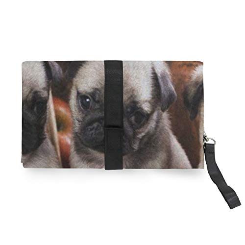 SLHFPX Changing Pad Autumn Leaves Cute Pug Puppy Dog Baby Diaper Urine Pad Mat Customized Boys Pee Pads Sheet for Any Places for Home Travel Bed Play Stroller Crib Car